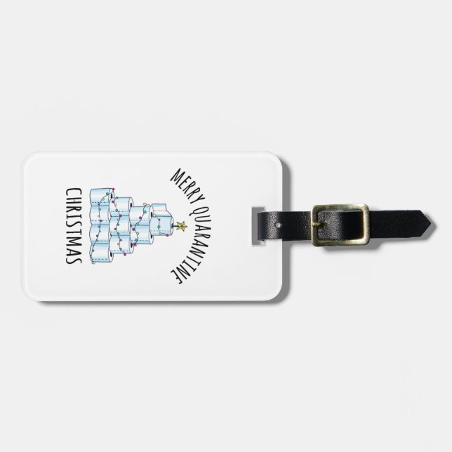 Merry Quarantine Christmas Tree Toilet Paper Luggage Tag (Front Horizontal)