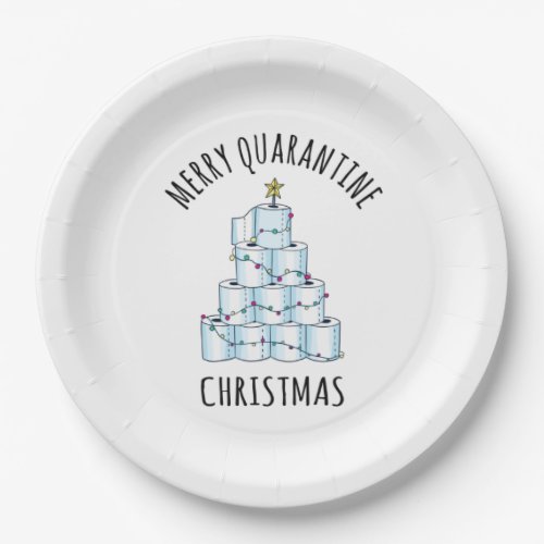 Merry Quarantine Christmas Tree Toilet Paper Paper Plates