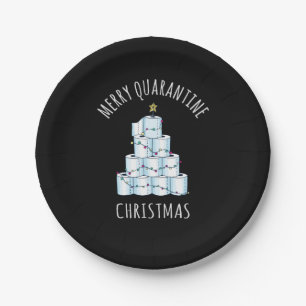 Merry Quarantine Christmas Tree Toilet Paper Plates