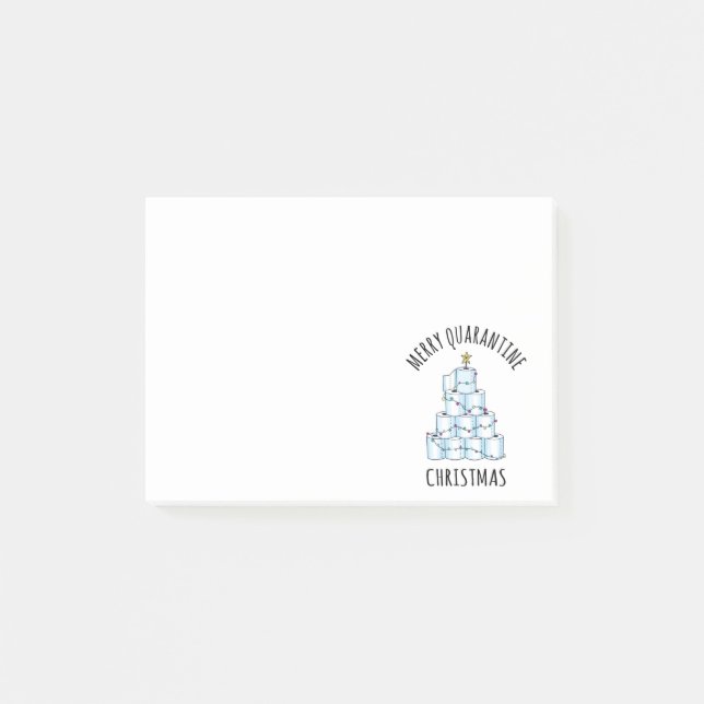 Merry Quarantine Christmas Tree Toilet Paper Post-it Notes (Front)