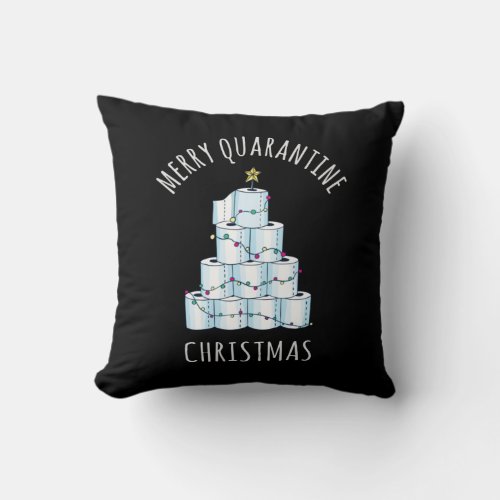 Merry Quarantine Christmas Tree Toilet Paper Throw Pillow