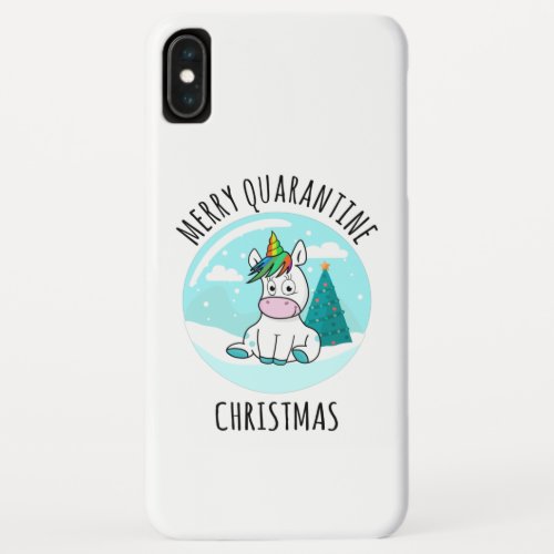 Merry Quarantine Christmas Unicorn iPhone XS Max Case