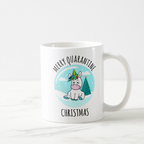 Merry Quarantine Christmas Unicorn Coffee Mug