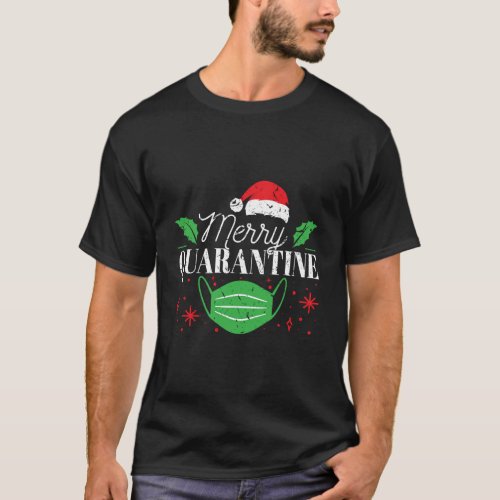 Merry Quarantine Social Distancing Christmas Gifts T_Shirt