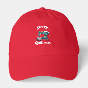 Merry Quiltmas Sewing Machine with Christmas Light Hat