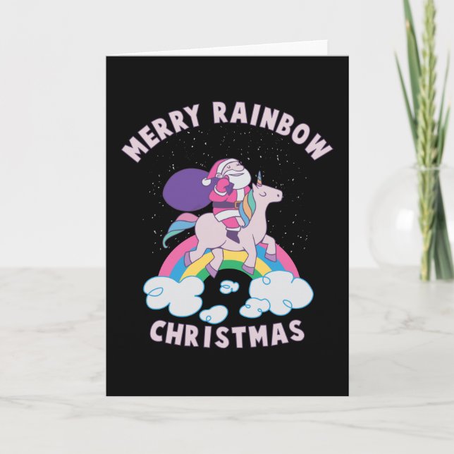 Merry Rainbow Christmas Card (Front)