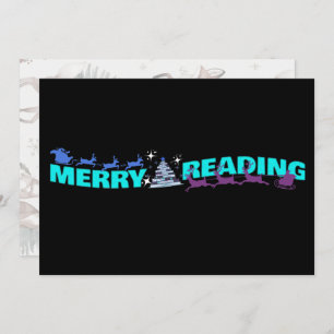 Merry Reading Wavy Text Typography Reindeer Invitation