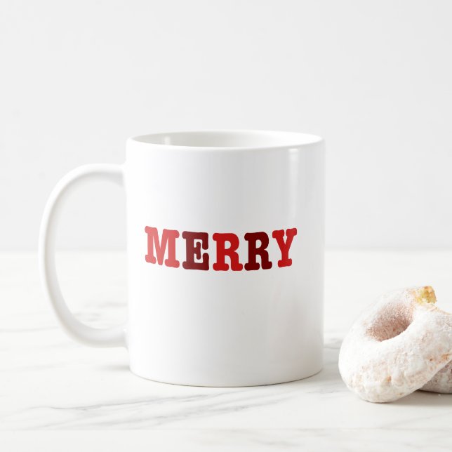 Merry Red Christmas Coffee Mug (With Donut)