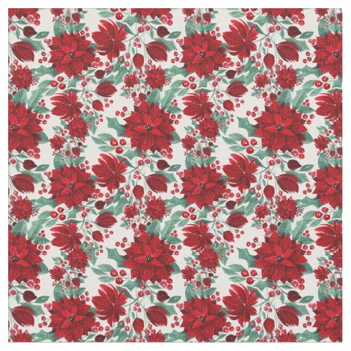 Red Poinsettia Pattern on White Wrapping Paper, Zazzle in 2023