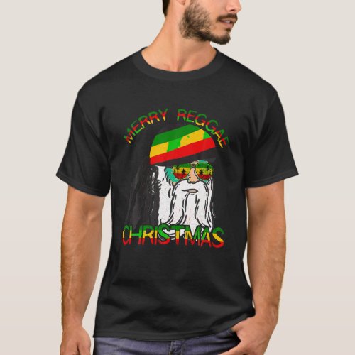 Merry Reggae Christmas Rasta Santa Xmas Rastafari  T_Shirt