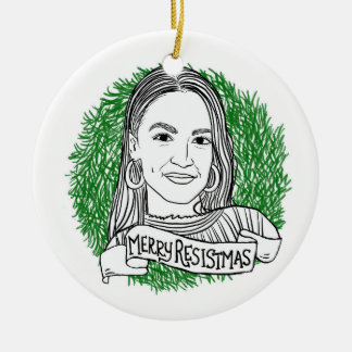 Merry Resistmas Ceramic Ornament