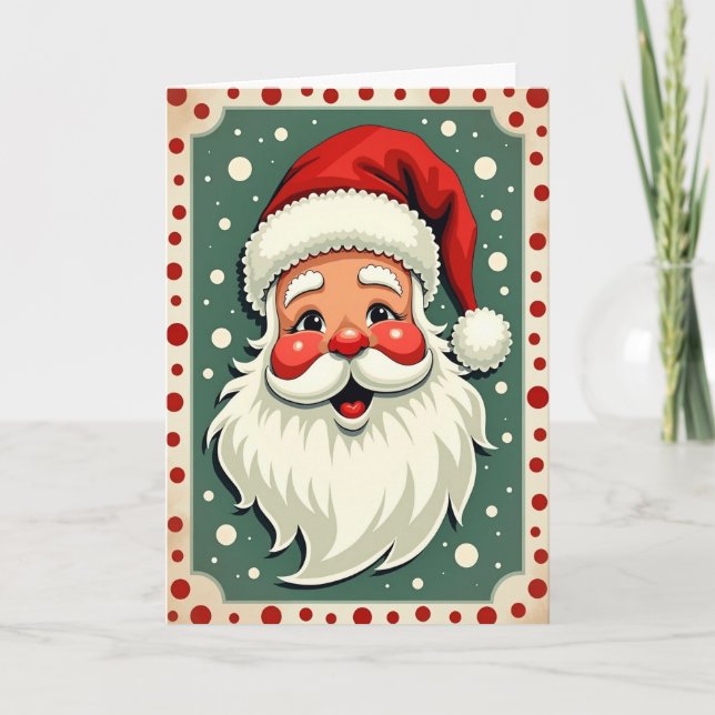 Merry Retro Portrait Card (Front)