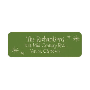 Merry Retro Vintage Minimal Midcentury Christmas Label