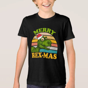 Merry Rex-mas Christmas Dinosaur Cute Dino Tri-Blend Shirt