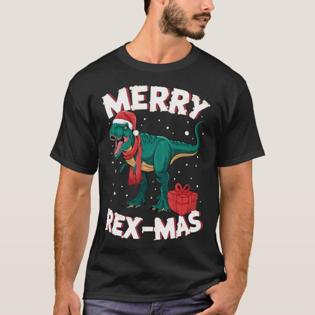 Merry Rex-Mas Christmas T-Shirt (Front)