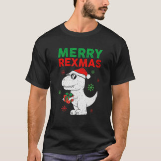Merry Rexmas Santa Trex Dino Toddler Christmas Pjs T-Shirt