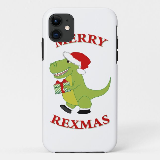 Merry Rexmas T-Res dinosaur design Case-Mate iPhone Case (Back)