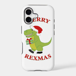 Merry Rexmas T-Res dinosaur design iPhone 17 Case