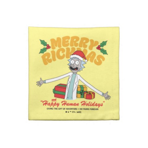 Merry Rickmas and Happy Human Holidays Cloth Napkin