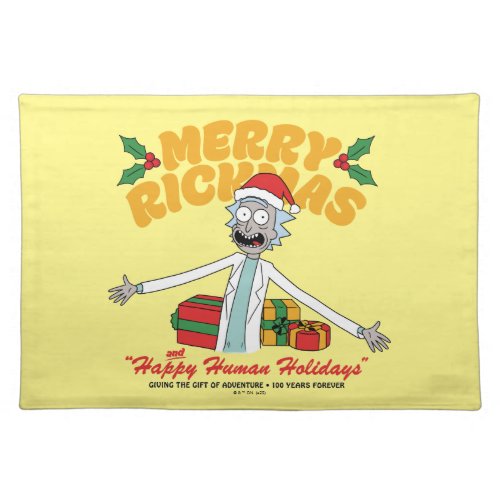 Merry Rickmas and Happy Human Holidays Cloth Placemat