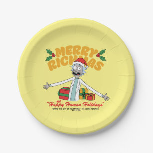 Merry Rickmas and Happy Human Holidays Paper Plates