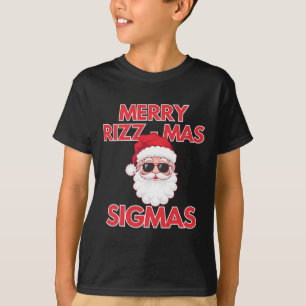 Merry Rizz Mas Sigmas Christmas Rizzmas Funny Sant T-Shirt
