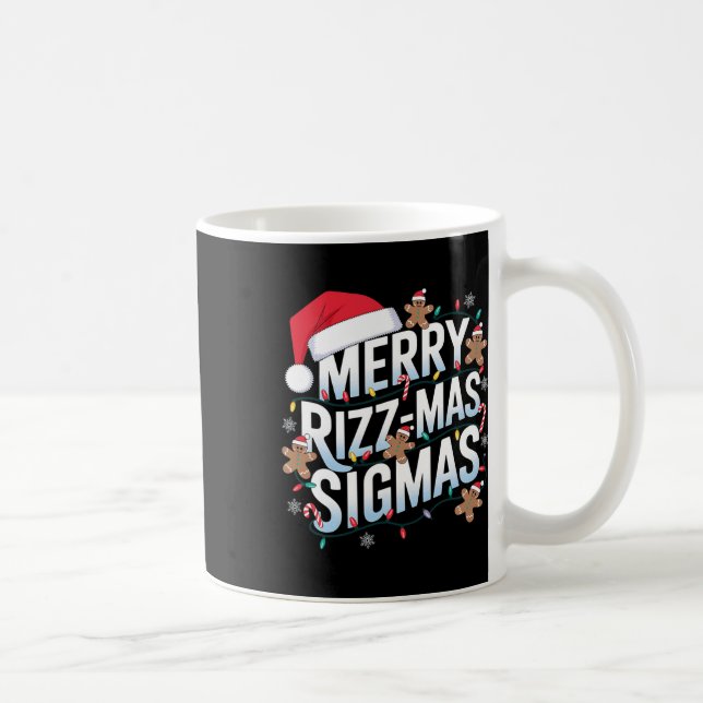 Merry Rizz Mas Sigmas Funny Alpha Christmas Santa  Coffee Mug (Right)