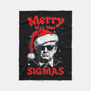 Merry Rizz Mas Sigmas Funny Gen Alpha X-mas Santa Fleece Blanket