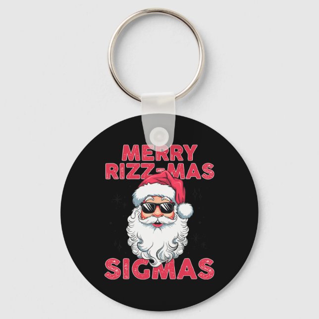 Merry Rizz Mas Sigmas Funny Santa Claus Christmas  Keychain (Front)