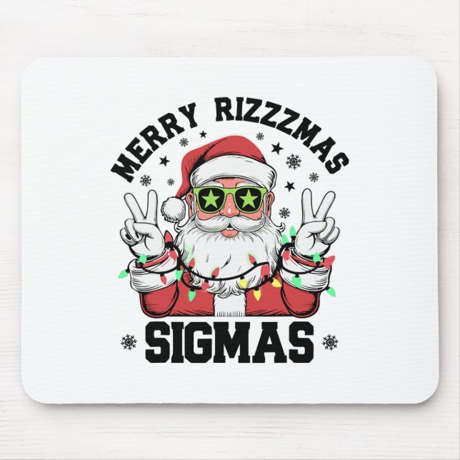 Merry Rizz Mas Sigmas Funny Santa Claus Christmas  Mouse Pad (Front)