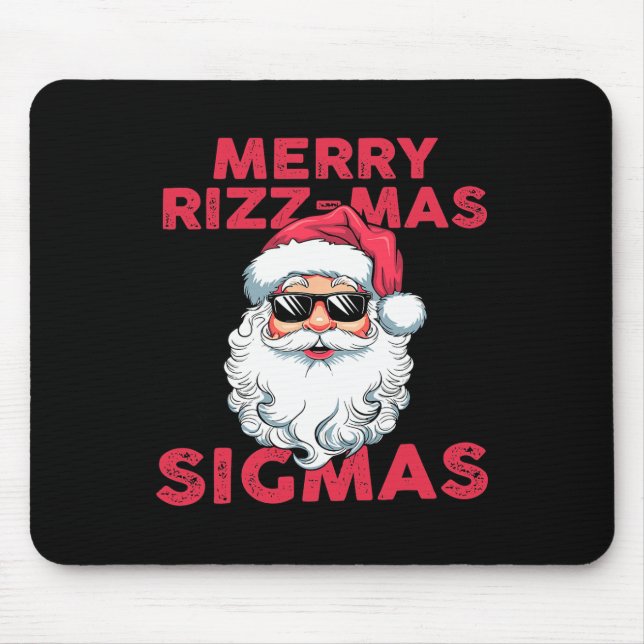 Merry Rizz Mas Sigmas Funny Santa Claus Christmas  Mouse Pad (Front)