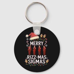 Merry Rizz Mas Sigmas Gen Alpha Trump Christmas Pj Keychain