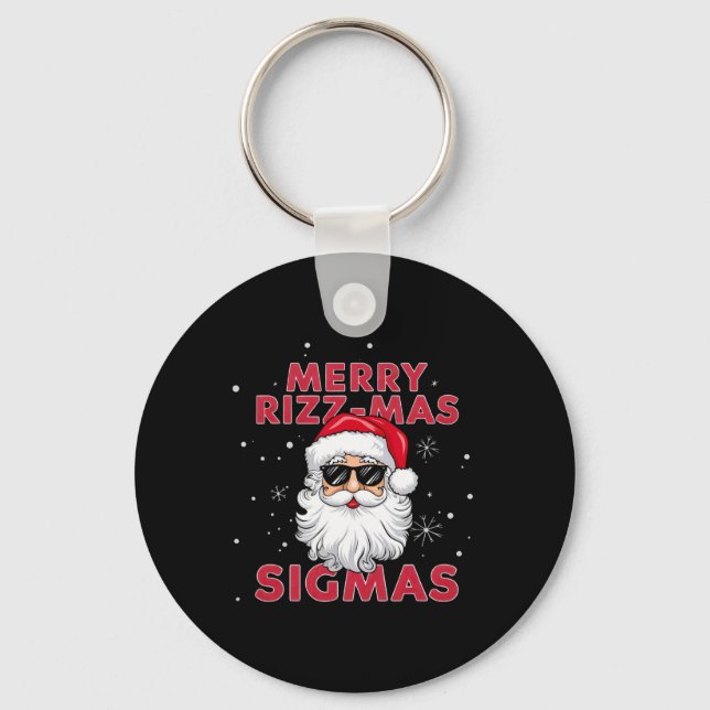 Merry Rizz Mas Sigmas Santa Christmas  Keychain (Front)