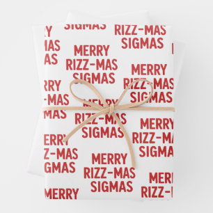 Merry Rizz-Mas Sigmas Snarky Christmas Funny Wrapping Paper Sheets