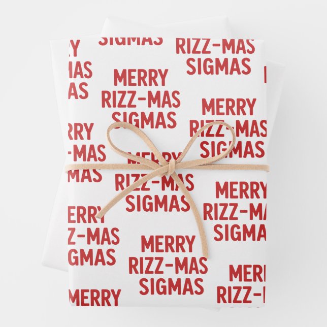 Merry Rizz-Mas Sigmas Snarky Christmas Funny  Wrapping Paper Sheets (In situ)