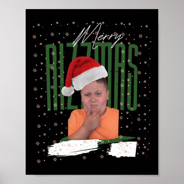 Merry Rizzler Christmas Holiday Rizzler Teen Boys  Poster (Front)