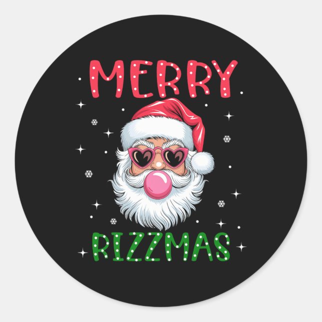 Merry Rizzmas Charisma Christmas Rizz Santa Claus  Classic Round Sticker (Front)
