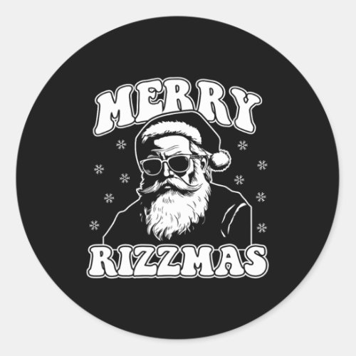 Merry Rizzmas Funny Christmas Rizz Santa Claus Riz Classic Round Sticker