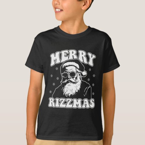 Merry Rizzmas Funny Christmas Rizz Santa Claus Riz T_Shirt