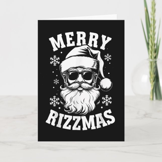 Merry Rizzmas Funny Christmas Santa Claus Happy Ch Card (Front)