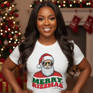 Merry Rizzmas Retro Santa Claus Funny Christmas T-Shirt