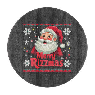 Merry Rizzmas Santa Rizz Funny Christmas Rizzler Cutting Board
