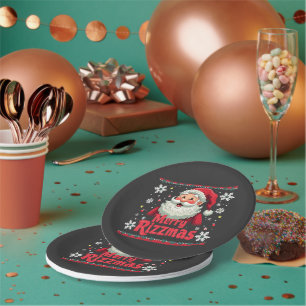 Merry Rizzmas Santa Rizz Funny Christmas Rizzler  Paper Plates