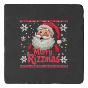 Merry Rizzmas Santa Rizz Funny Christmas Rizzler Trivet