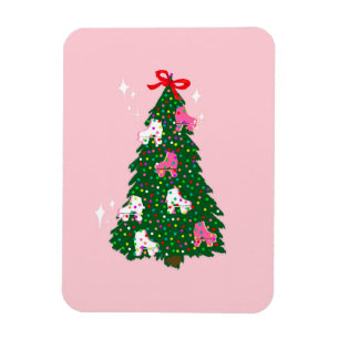 Merry Roller Skates Ornaments Christmas Tree Pink Magnet