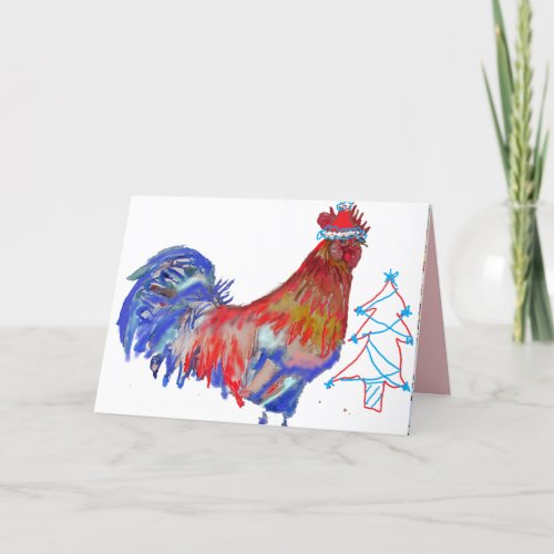 Merry Rooster_Mus Christmas Card