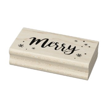 Merry Rubber Stamp by byDania at Zazzle