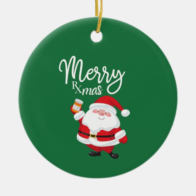 Merry Rx-mas Ceramic Ornament (Front)
