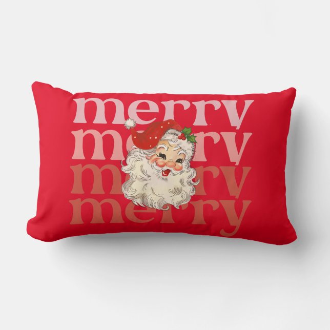 Merry santa christmas  lumbar pillow (Front)