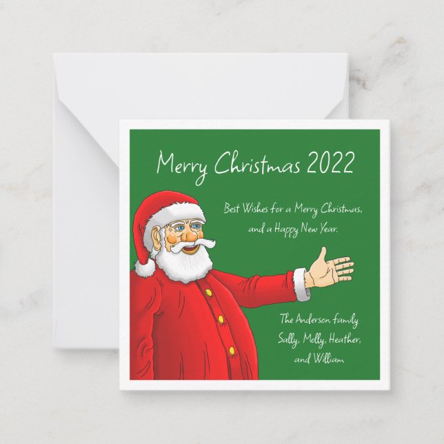 Merry Santa Claus Note Card (Front)